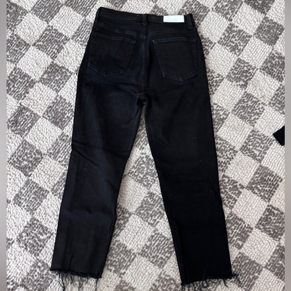 Re/Done Stove Pipe Jeans in Black Ripped Knee Size 29 - Picture 3 of 5